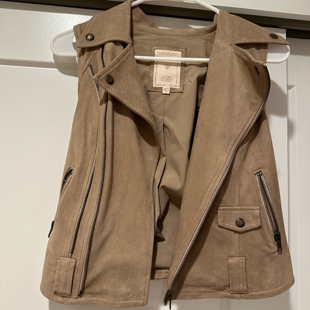 GUESS Tan Suede Vest